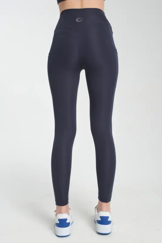 LACIVERT Ayollar Sport Tayt Juft Cho'ntakli Sıkılaştırıcı Toparlayıcı Sportchi Taytı Leggings-Lacivert - 4