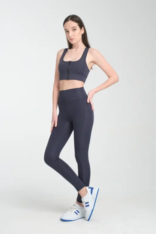 LACIVERT Ayollar Sport Tayt Juft Cho'ntakli Sıkılaştırıcı Toparlayıcı Sportchi Taytı Leggings-Lacivert - 6