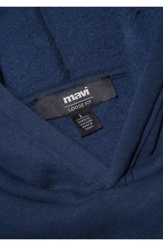 Kapüşonlu Lacivert Basic Sweatshirt 0S10275-70490 - 6