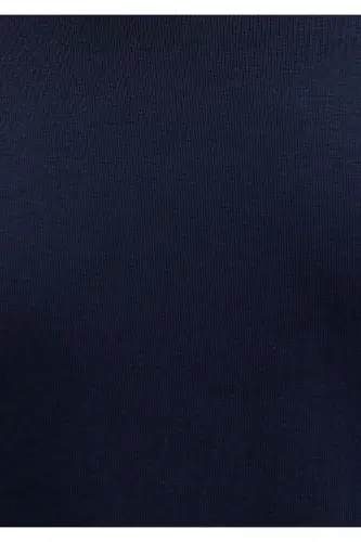 Lacivert Basic Tişört Semi Slim Fit / Yarı Dar Kesim 1612916-86623-Mavi - 6