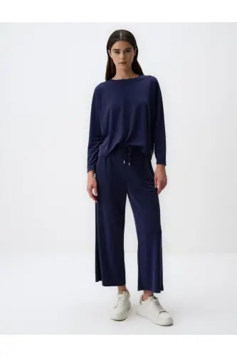 Lacivert Bol Paça Rahat Jogger Pantolon - Lacivert - 1