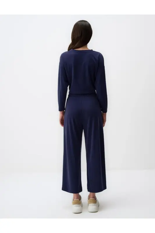 Lacivert Bol Paça Rahat Jogger Pantolon - Lacivert - 6