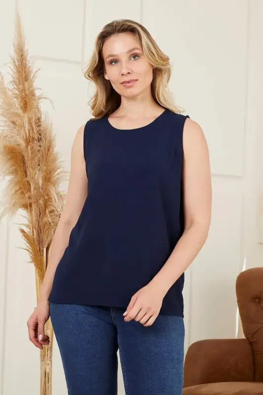 Lacivert Büyük Beden Atlet - 3