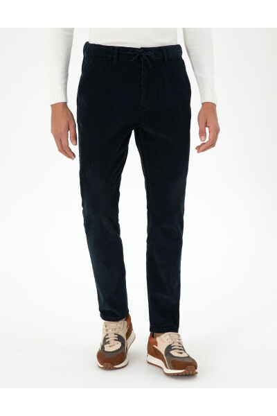 Lacivert Carrot Fit Kadife Kanvas Pantolon 50295927-VR033 - Lacivert - 14