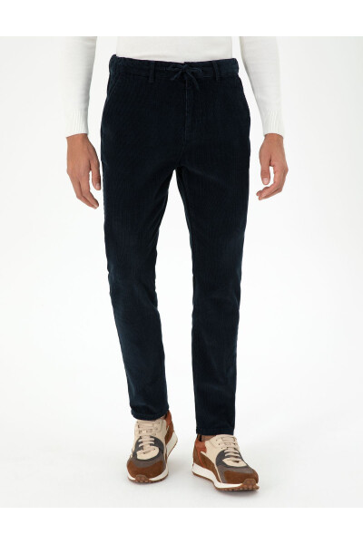 Lacivert Carrot Fit Kadife Kanvas Pantolon 50295927-VR033 - Lacivert - 8
