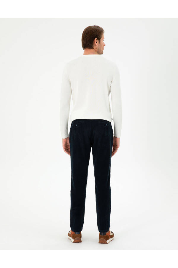 Lacivert Carrot Fit Kadife Kanvas Pantolon 50295927-VR033 - Lacivert - 4