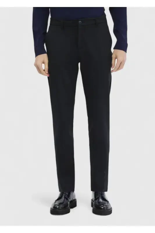 Lacivert Çizgili Örme Jogging Fit Casual Pantolon-Lacivert - RAMSEY