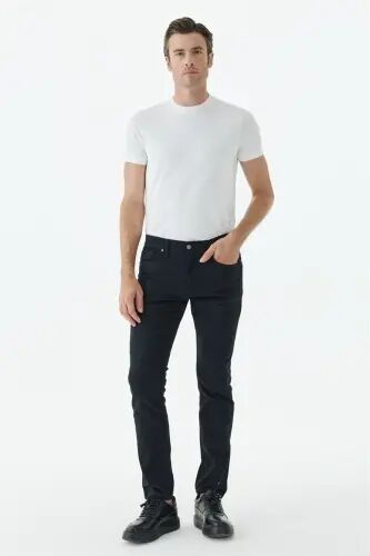 Lacivert Comfort Fit 5 Cep Kanvas Pantolon - 2