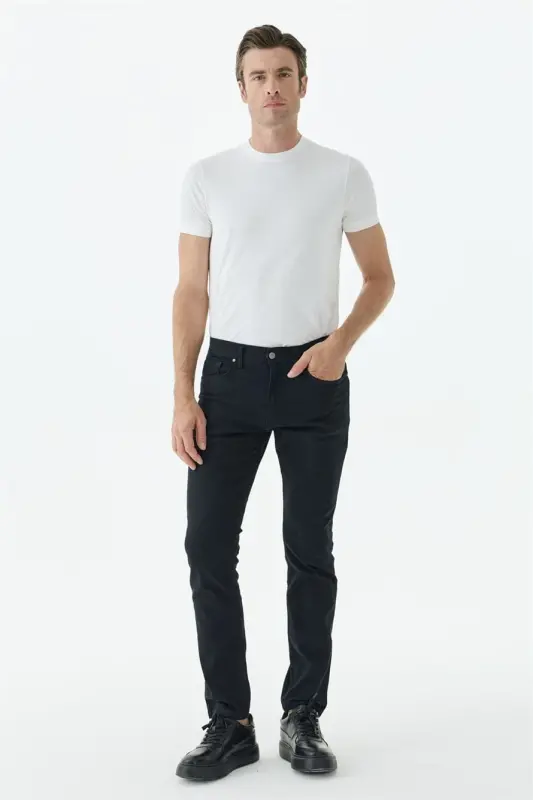 Lacivert Comfort Fit 5 Cep Kanvas Pantolon - 2