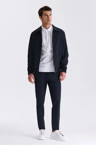 Lacivert Comfort Fit Beli Lastikli Spor Jogger Pantolon - JAKAMEN (1)