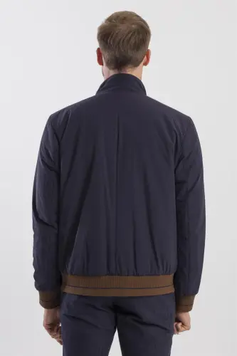 Lacivert Comfort Fit Dik Yaka Mont - 4