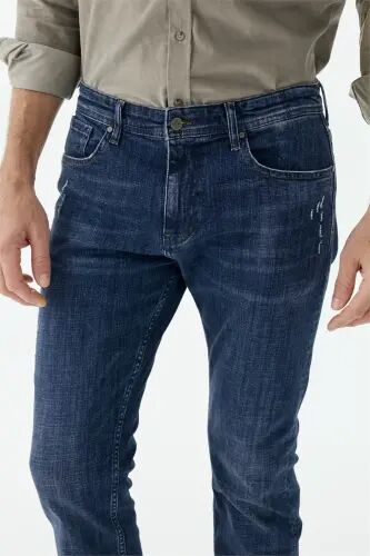 Lacivert Comfort Fit Jeans Kot Pantolon - JAKAMEN (1)