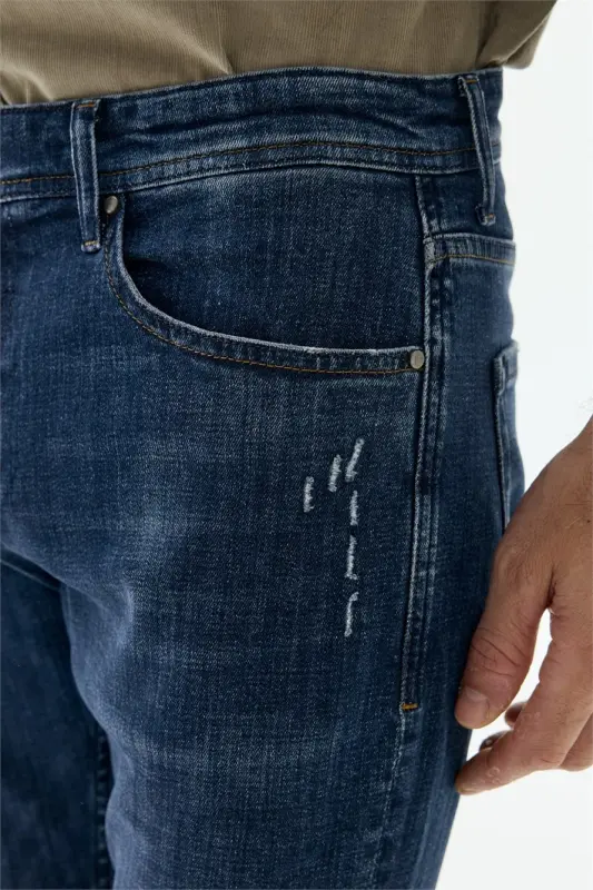 Lacivert Comfort Fit Jeans Kot Pantolon - 3