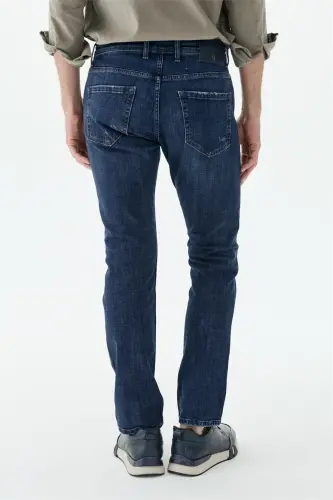 Lacivert Comfort Fit Jeans Kot Pantolon - 4