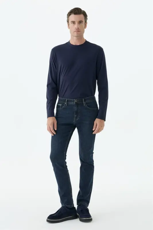 Lacivert Comfort Fit Kot Pantolon - 1