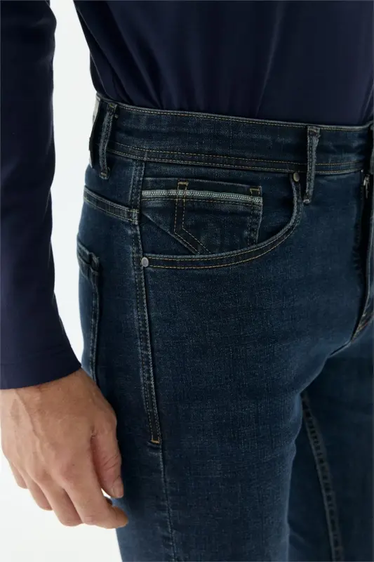 Lacivert Comfort Fit Kot Pantolon - 4