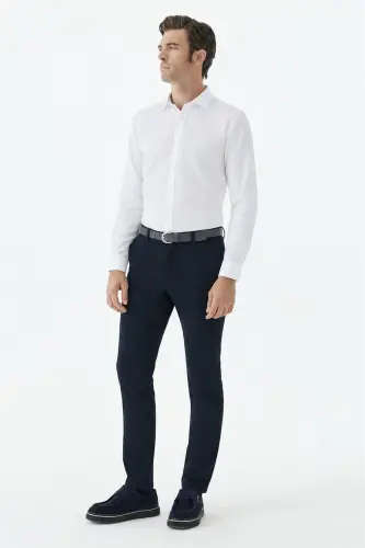Lacivert Comfort Fit Pamuklu Kanvas Pantolon 