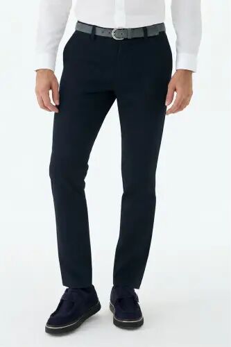 Lacivert Comfort Fit Pamuklu Kanvas Pantolon - Jakamen (1)