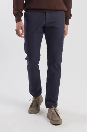 Lacivert Comfort Fit Pamuklu Yan Cep Pantolon - 1