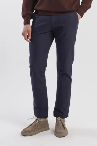 Lacivert Comfort Fit Pamuklu Yan Cep Pantolon - JAKAMEN (1)