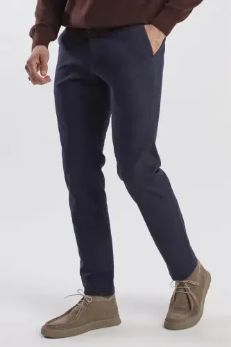 Lacivert Comfort Fit Paxtali Yon cho'ntak shim - 3