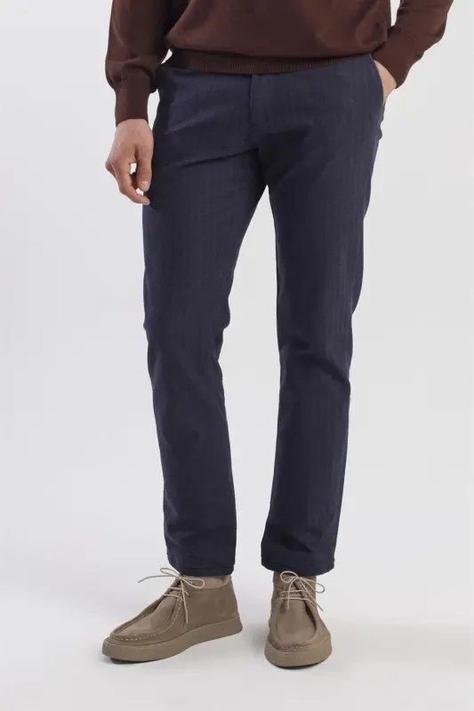Lacivert Comfort Fit Paxtali Yon cho'ntak shim - 2