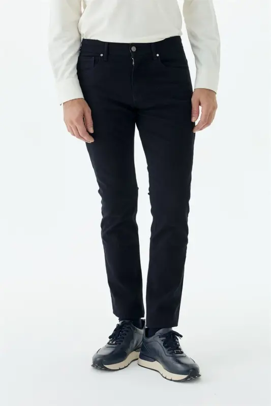 Lacivert Comfort Fit Spor 5 cep Pantolon - 2