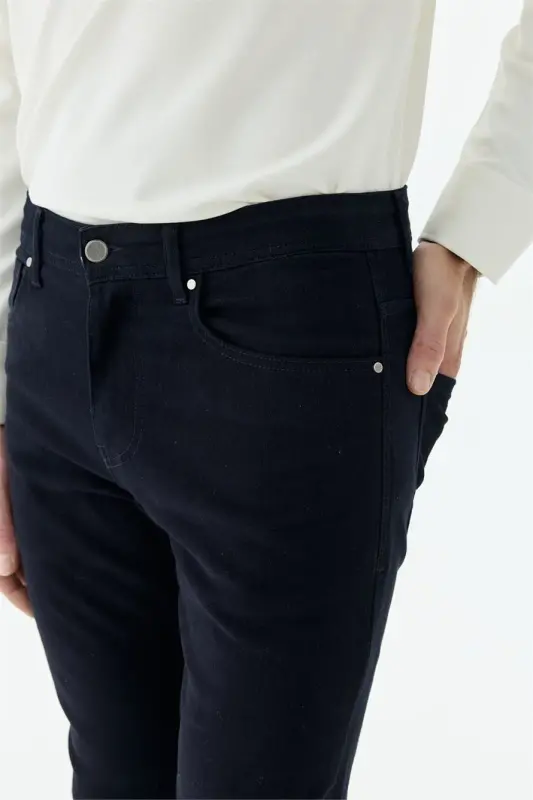 Lacivert Comfort Fit Spor 5 cep Pantolon - 3