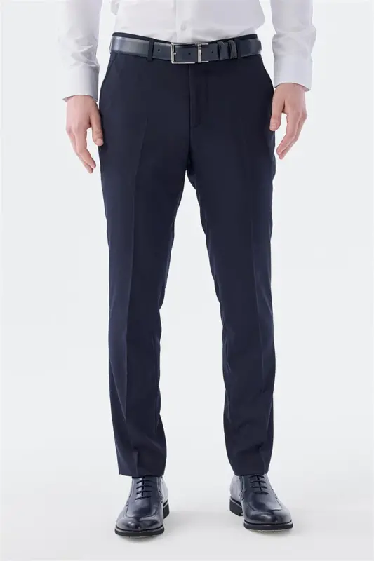 Lacivert Comfort Fit Yan Cep Pantolon - 2