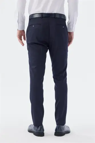 Lacivert Comfort Fit Yan Cep Pantolon - 4