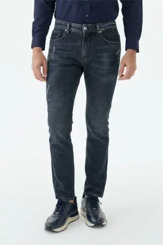 Lacivert Comfort Fit Yıkamalı Jeans Kot Pantolon - JAKAMEN (1)