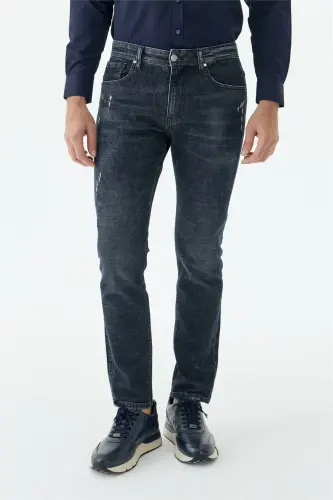 Lacivert Comfort Fit Yıkamalı Jeans Kot Pantolon - JAKAMEN (1)