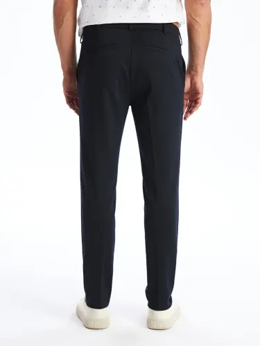 Lacivert Dar Kalıp Erkek Chino Pantolon-Lacivert - 4