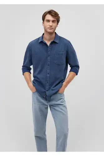 Lacivert Denim Gömlek Slim Fit / Dar Kesim 0211082-18790 - MAVI (1)