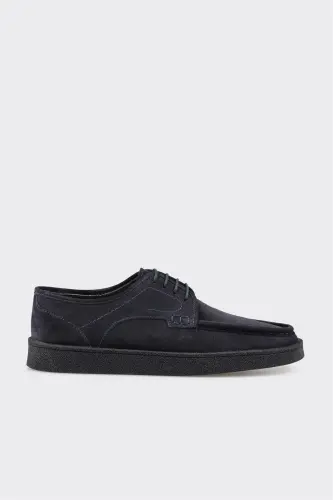 Lacivert Deri Erkek Günlük Ayakkabı - Lacivert - ELLE SHOES (1)