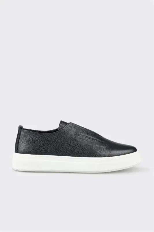 Lacivert Deri Erkek Günlük Ayakkabı - Lacivert - 1
