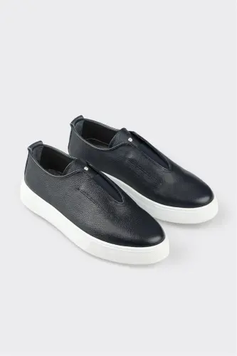 Lacivert Deri Erkek Günlük Ayakkabı - Lacivert - ELLE SHOES (1)