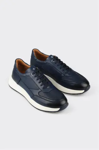 Lacivert Deri Erkek Spor Ayakkabı - Lacivert - ELLE SHOES (1)
