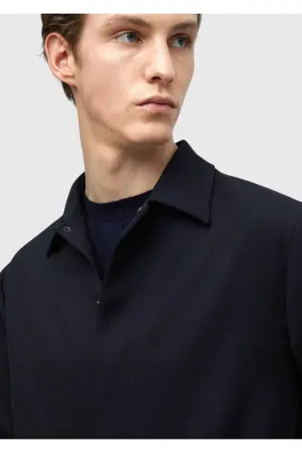 Lacivert Düz Casual Fit %100 Yün Takım Elbise - 5