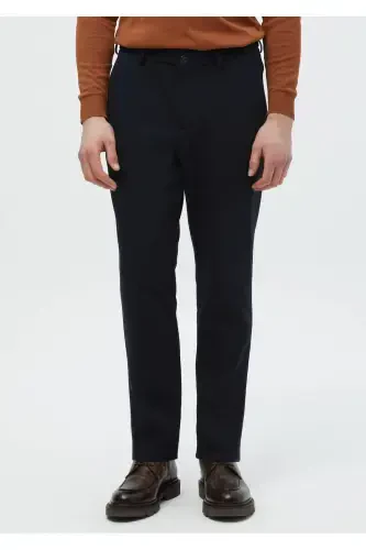 Lacivert Düz Örme Jogging Fit Casual Pantolon - RAMSEY (1)