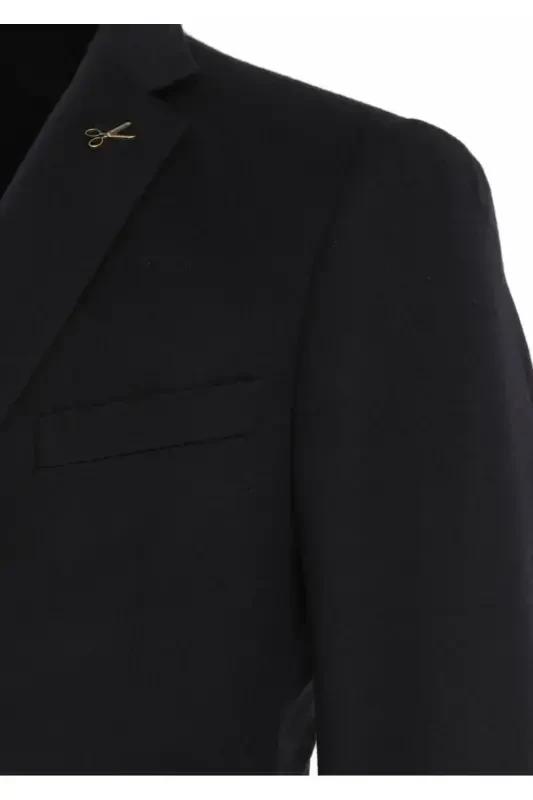 Lacivert Düz Regular Fit %100 Kaşmir Ceket - 3