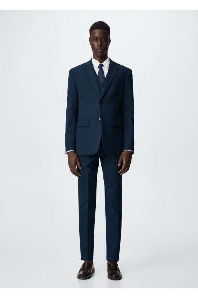 Lacivert Erkek Blazer Ceket 37061272-Lacivert/Renkli - 1