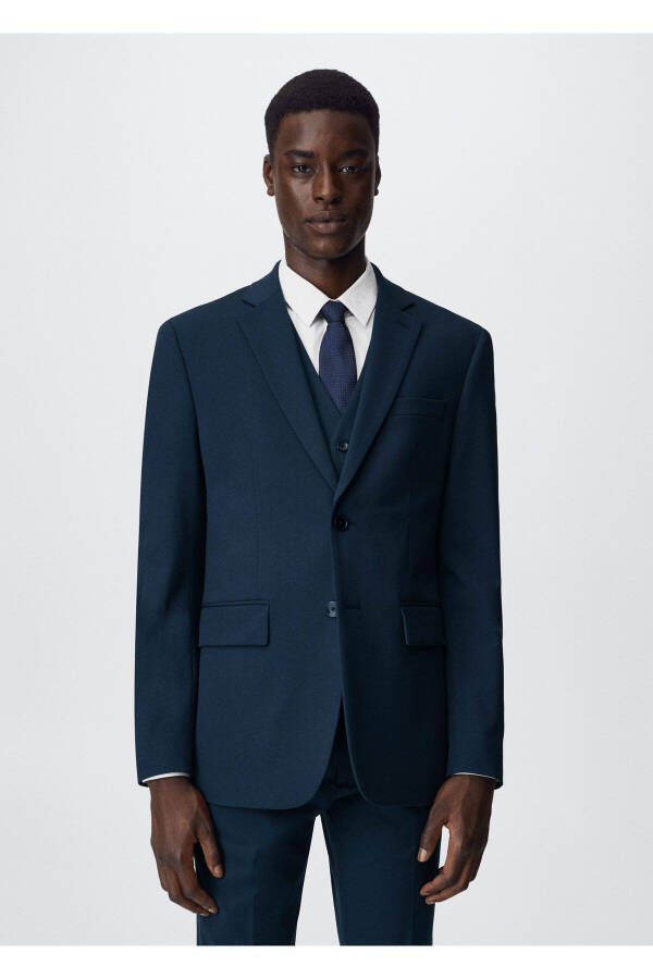 Lacivert Erkek Blazer Ceket 37061272-Lacivert/Renkli - 2