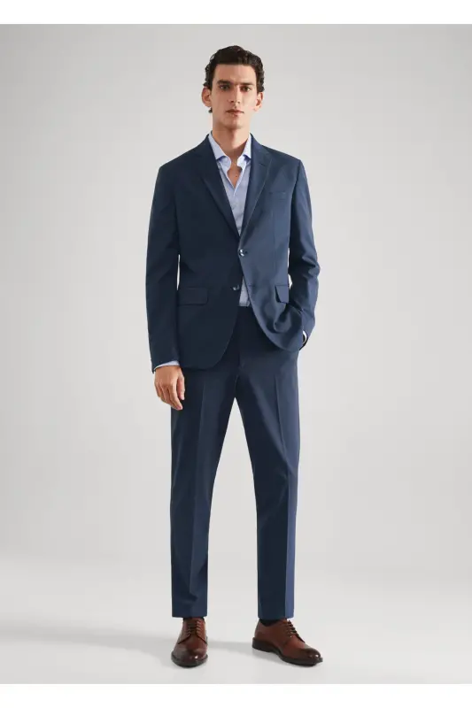 Lacivert Erkek Blazer Ceket 47020092-Lacivert/Renkli - 8