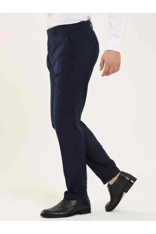 Lacivert Erkek Regular Fit Düz Klasik Pantolon - LACİVERT - 2