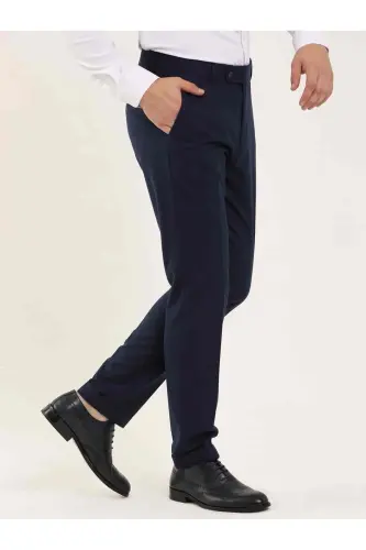 Lacivert Erkek Regular Fit Düz Klasik Pantolon - LACİVERT - 3