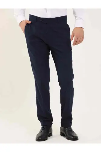 Lacivert Erkek Regular Fit Düz Klasik Pantolon - LACİVERT - 4