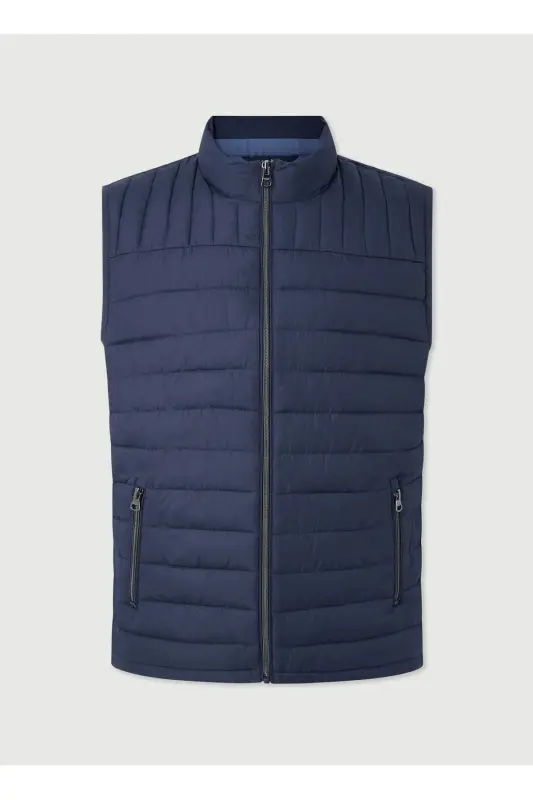 Lacivert Erkek Dik Yaka Slim Fit Puffer Yelek Modazone403089 - Lacivert - 6