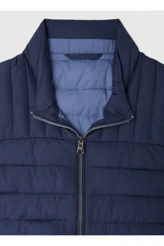 Lacivert Erkek Dik Yaka Slim Fit Puffer Yelek Modazone403089 - Lacivert - 8