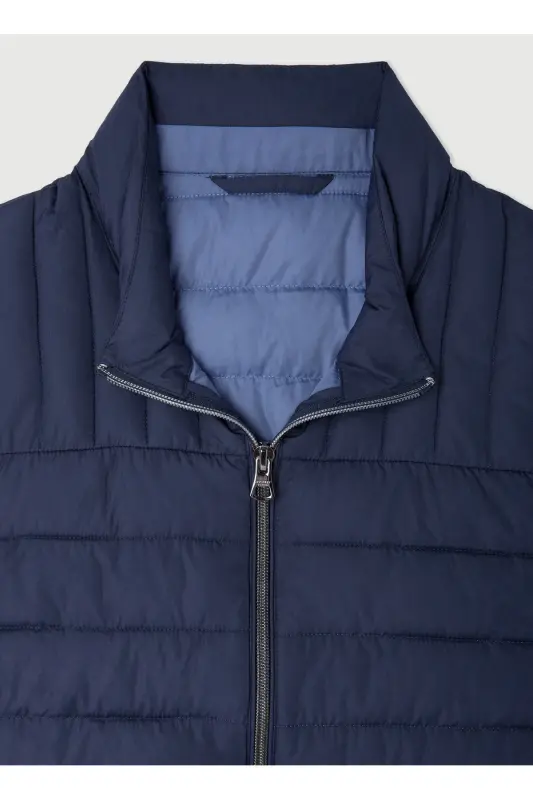 Lacivert Erkek Dik Yaka Slim Fit Puffer Yelek Modazone403089 - Lacivert - 8